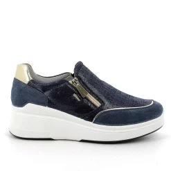 Woman Igi&Co Wedges-Slip On With Leather Wedge For Women Jeans