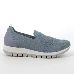 Woman Igi&Co Moccasins And Slip Ons-Slip On Women'S Sock Light Blue-Silver