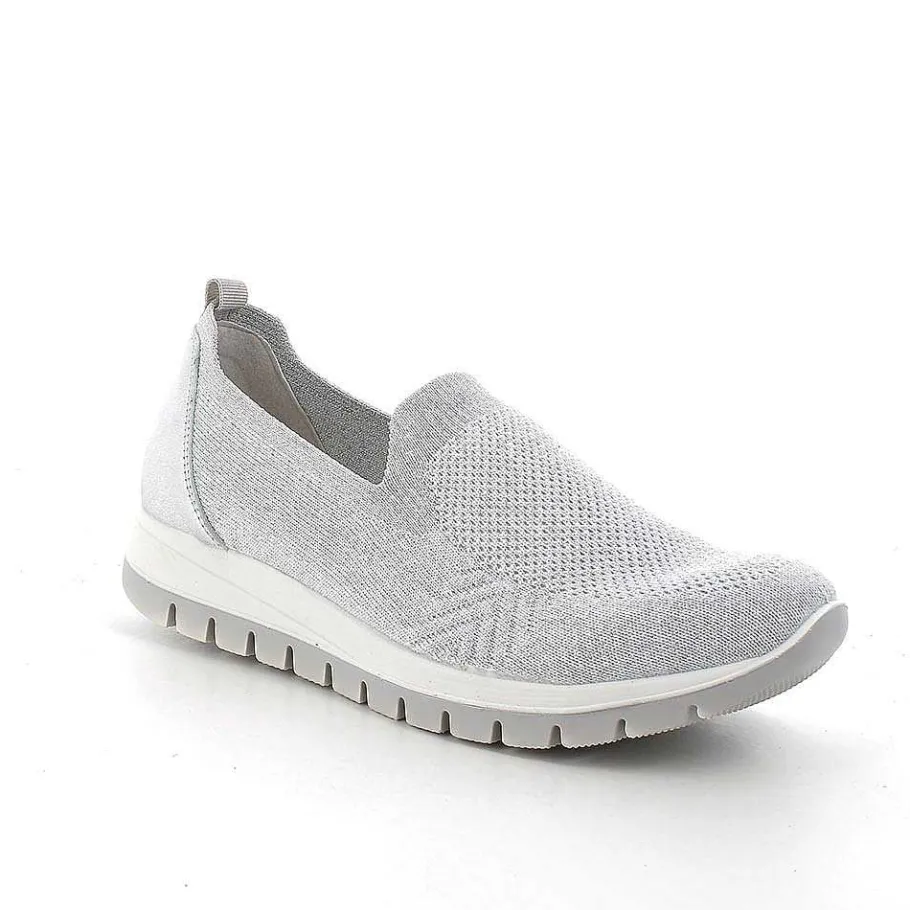 Woman Igi&Co Moccasins And Slip Ons-Slip On Women'S Sock White-Silver