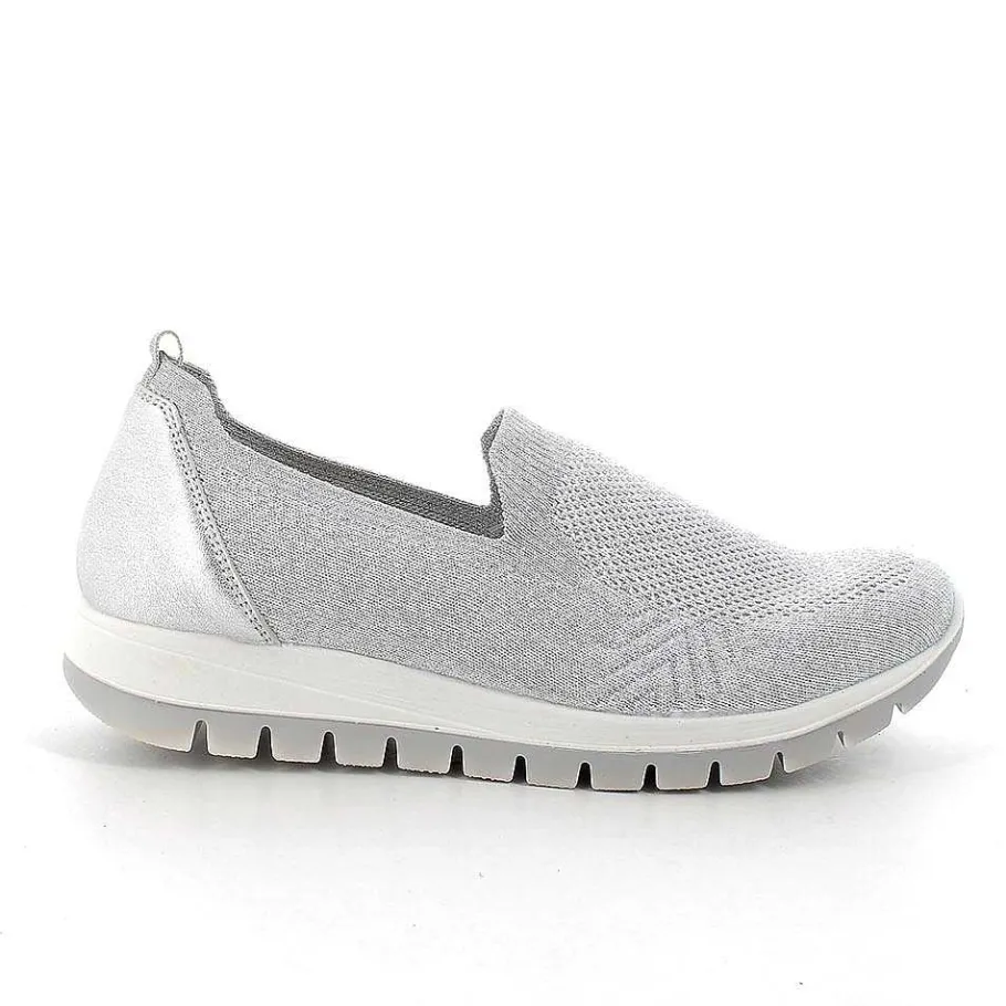 Woman Igi&Co Moccasins And Slip Ons-Slip On Women'S Sock White-Silver