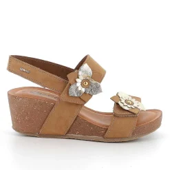 Woman Igi&Co Wedges-Taupe Women'S Leather Wedge Sandals