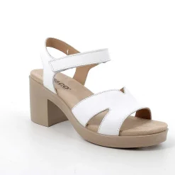 Woman Igi&Co Heeled Shoes-White Women'S Leather Heeled Sandals