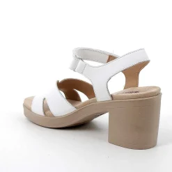 Woman Igi&Co Heeled Shoes-White Women'S Leather Heeled Sandals