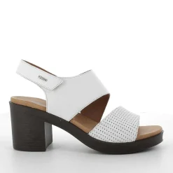 Woman Igi&Co Heeled Shoes-White Women'S Leather Heeled Sandal