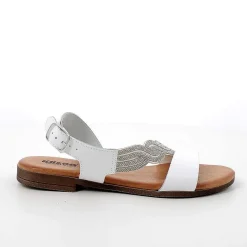 Woman Igi&Co Sandals And Flip Flops-White Women'S Leather Sandals
