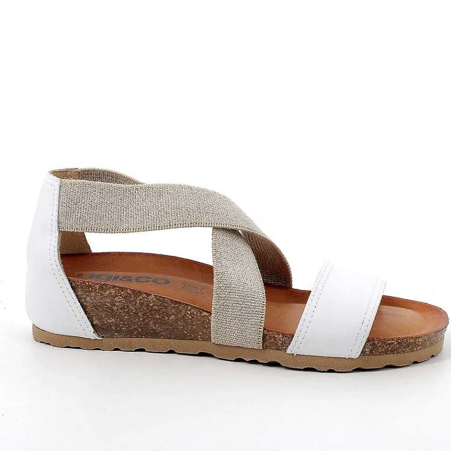 Woman Igi&Co Sandals And Flip Flops-White Women'S Leather Sandals