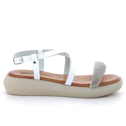 Woman Igi&Co Sandals And Flip Flops-White Women'S Leather Sandals