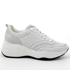 Woman Igi&Co Wedges-White Women'S Leather Wedge Sneakers
