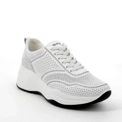 Woman Igi&Co Wedges-White Women'S Leather Wedge Sneakers