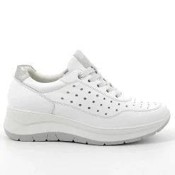 Woman Igi&Co Wedges-White Women'S Leather Wedge Shoes