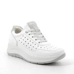 Woman Igi&Co Wedges-White Women'S Leather Wedge Shoes