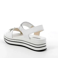 Woman Igi&Co Wedges-White Women'S Leather Wedge Sandals