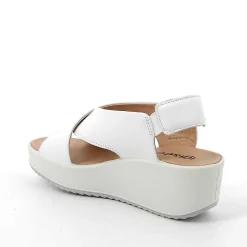 Woman Igi&Co Wedges-White Women'S Leather Wedge Sandals