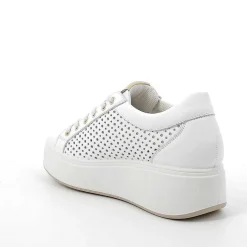 Woman Igi&Co Wedges-White Women'S Leather Wedge Sneakers