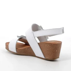 Woman Igi&Co Wedges-White Women'S Leather Wedge Sandals