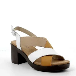 Woman Igi&Co Heeled Shoes-White-Beige Women'S Leather Heeled Sandal