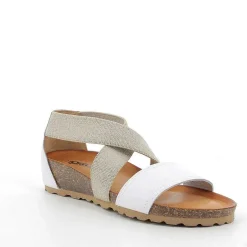 Woman Igi&Co Wedges-White-Beige Women'S Leather Wedge Sandal