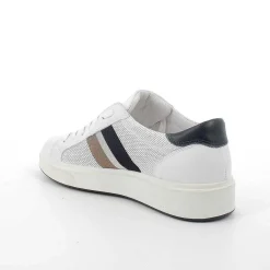 Man Igi&Co Sneakers-White-Blue Men'S Leather Sneakers