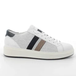 Man Igi&Co Sneakers-White-Blue Men'S Leather Sneakers