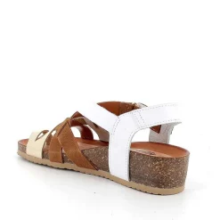 Woman Igi&Co Sandals And Flip Flops-White-Copper Women'S Leather Flip-Flop Sandals