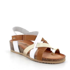 Woman Igi&Co Sandals And Flip Flops-White-Copper Women'S Leather Flip-Flop Sandals