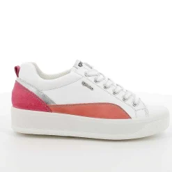 Woman Igi&Co Sneakers-White-Coral Women'S Leather Sneakers
