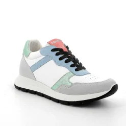 Woman Igi&Co Sneakers-White-Crystal-Light Blue Women'S Leather Sneakers