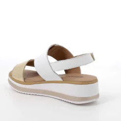 Woman Igi&Co Wedges-White-Gold Women'S Wedge Sandals