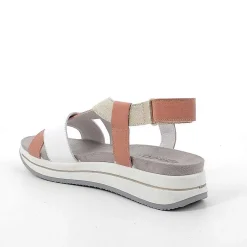 Woman Igi&Co Wedges-White-Powder Women'S Leather Wedge Sandals