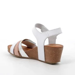 Woman Igi&Co Wedges-White-Silver Women'S Leather Wedge Sandals