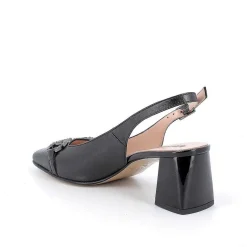 Woman Igi&Co Heeled Shoes-Women'S Black Leather Decollete With Back Strap