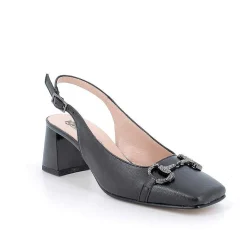 Woman Igi&Co Heeled Shoes-Women'S Black Leather Decollete With Back Strap