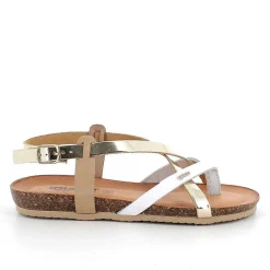 Woman Igi&Co Sandals And Flip Flops-Women'S Leather Flip Flop Sandals Platinum-White