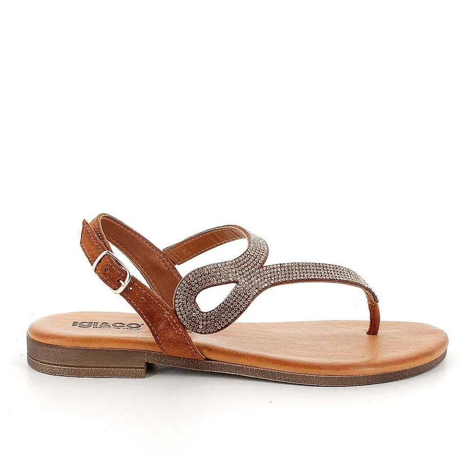 Woman Igi&Co Sandals And Flip Flops-Women'S Leather Flip Flop Sandals Tan