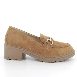 Woman Igi&Co Heeled Shoes-Women'S Leather Heeled Loafers Tan
