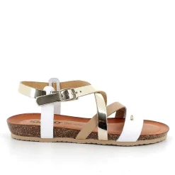 Woman Igi&Co Sandals And Flip Flops-Women'S Leather Sandals Platinum-White