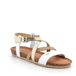 Woman Igi&Co Sandals And Flip Flops-Women'S Leather Sandals Platinum-White