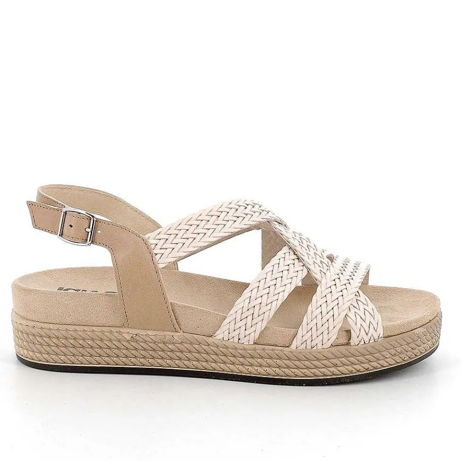 Woman Igi&Co Sandals And Flip Flops-Women'S Leather Sandals Rope-Cream
