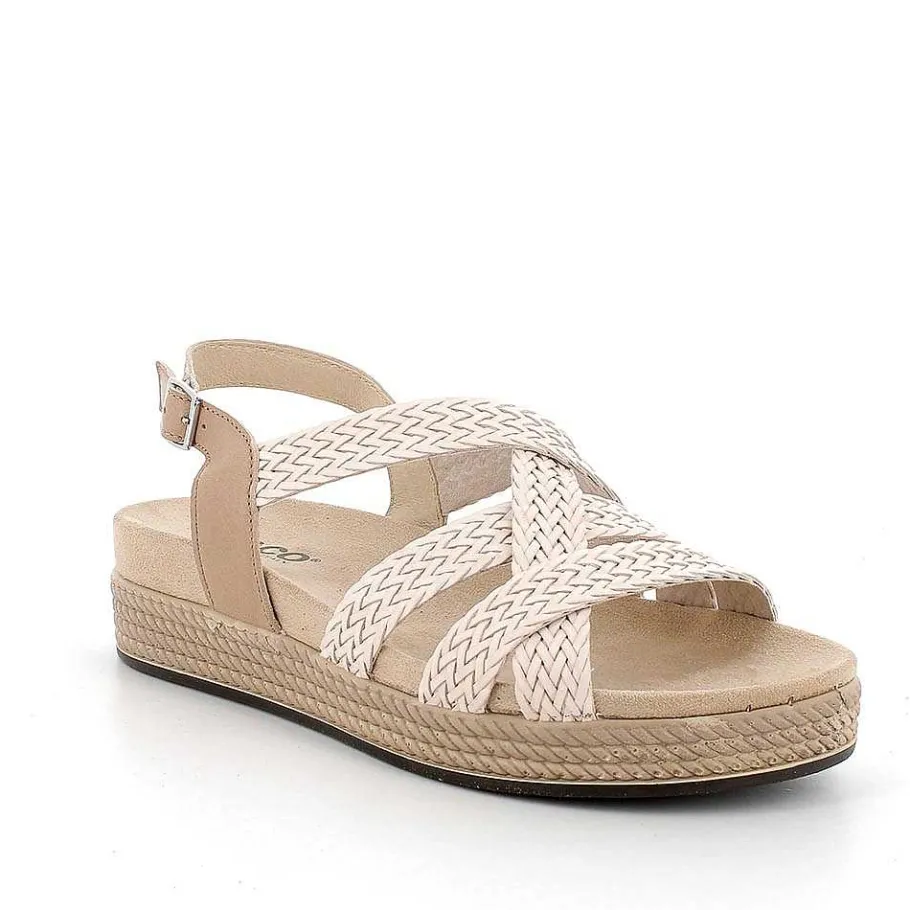 Woman Igi&Co Sandals And Flip Flops-Women'S Leather Sandals Rope-Cream