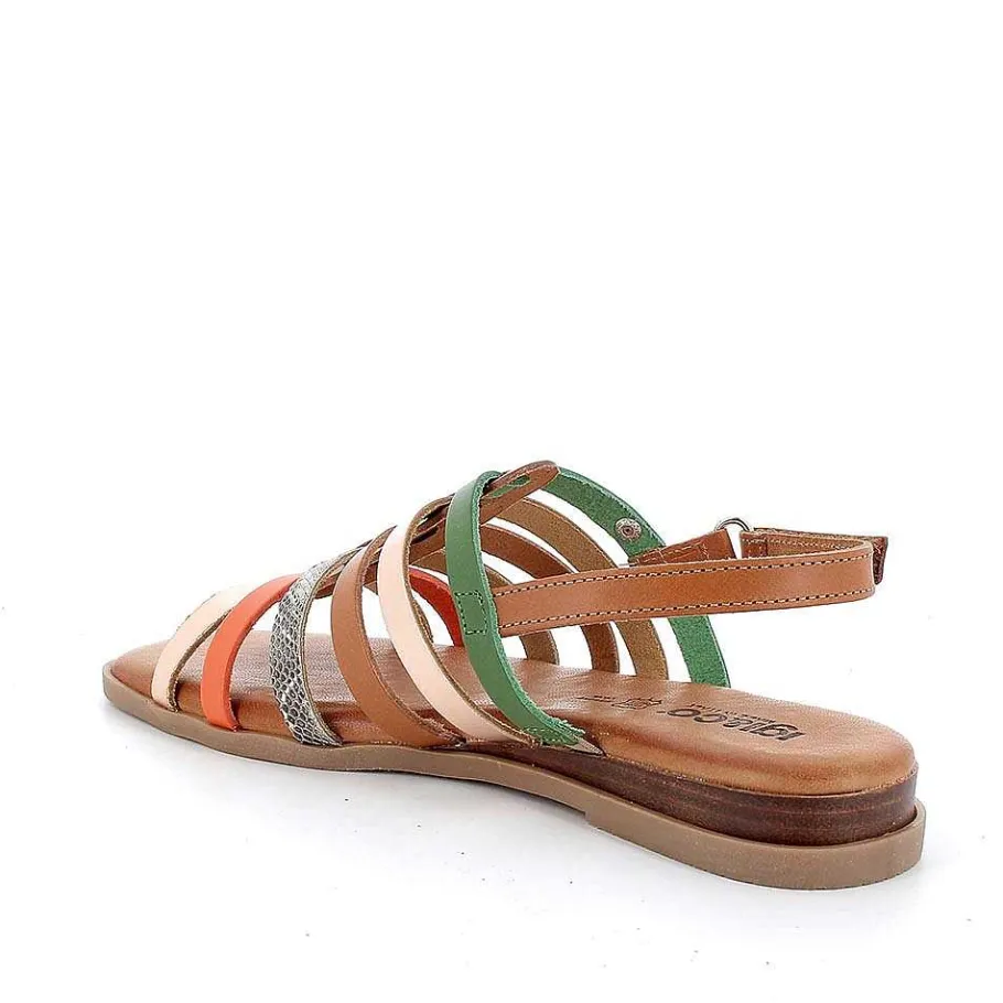Woman Igi&Co Sandals And Flip Flops-Women'S Leather Sandals Tan-Green