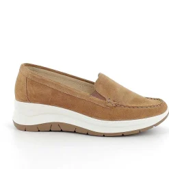 Woman Igi&Co Moccasins And Slip Ons-Women'S Leather Wedge Loafers Tan