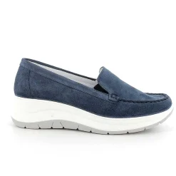 Woman Igi&Co Moccasins And Slip Ons-Women'S Leather Wedge Loafers Jeans