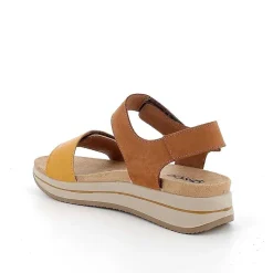 Woman Igi&Co Wedges-Women'S Leather Wedge Sandals Tan-Yellow