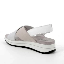 Woman Igi&Co Wedges-Women'S Leather Wedge Sandals Ice-Silver