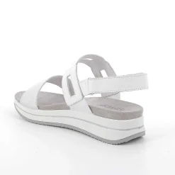 Woman Igi&Co Wedges-Women'S Leather Wedge Sandals Silver-White