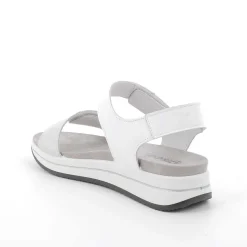 Woman Igi&Co Wedges-Women'S Leather Wedge Sandals Silver-White