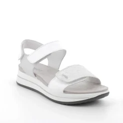 Woman Igi&Co Wedges-Women'S Leather Wedge Sandals Silver-White