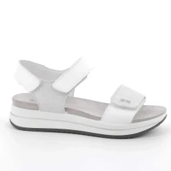 Woman Igi&Co Wedges-Women'S Leather Wedge Sandals Silver-White