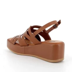 Woman Igi&Co Wedges-Women'S Leather Wedge Sandals Tan