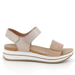 Woman Igi&Co Wedges-Women'S Leather Wedge Sandals Corda-Champagne